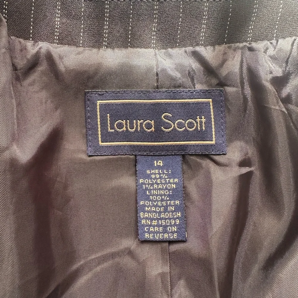 Laura Scott Black Pinstripe Blazer
